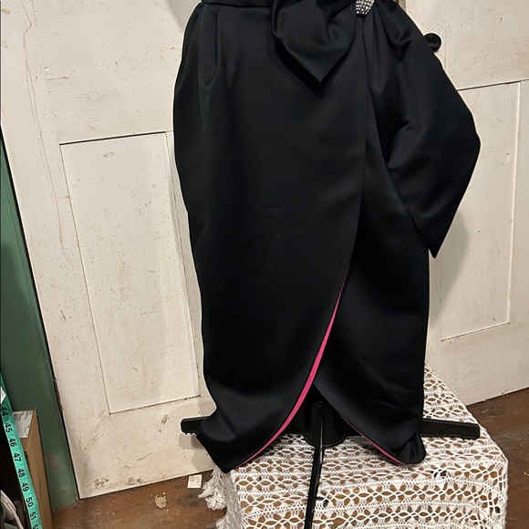 VTG Nili Martin Strapless Gown Sz 12 Black + Magenta Lining Made USA 90s Mobwife - Picture 3 of 16